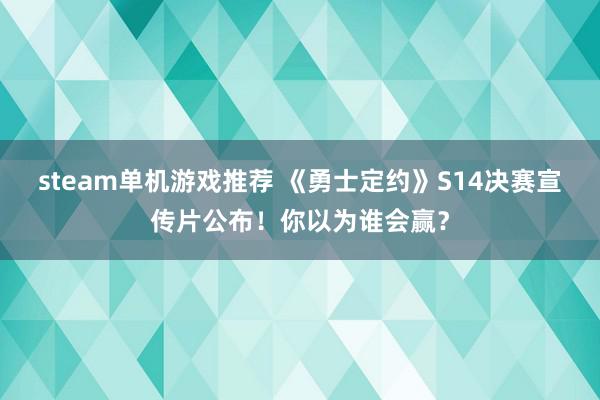 steam单机游戏推荐 《勇士定约》S14决赛宣传片公布！你以为谁会赢？