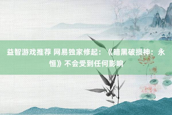 益智游戏推荐 网易独家修起：《暗黑破损神：永恒》不会受到任何影响