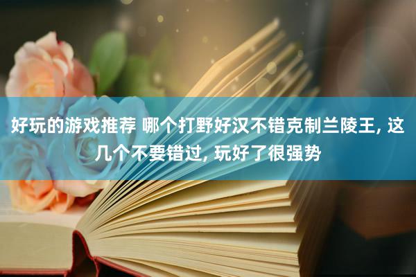 好玩的游戏推荐 哪个打野好汉不错克制兰陵王, 这几个不要错过, 玩好了很强势