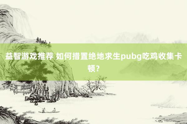 益智游戏推荐 如何措置绝地求生pubg吃鸡收集卡顿？