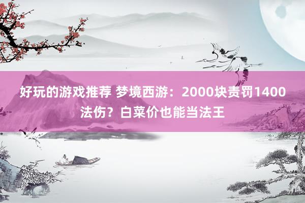 好玩的游戏推荐 梦境西游：2000块责罚1400法伤？白菜价也能当法王